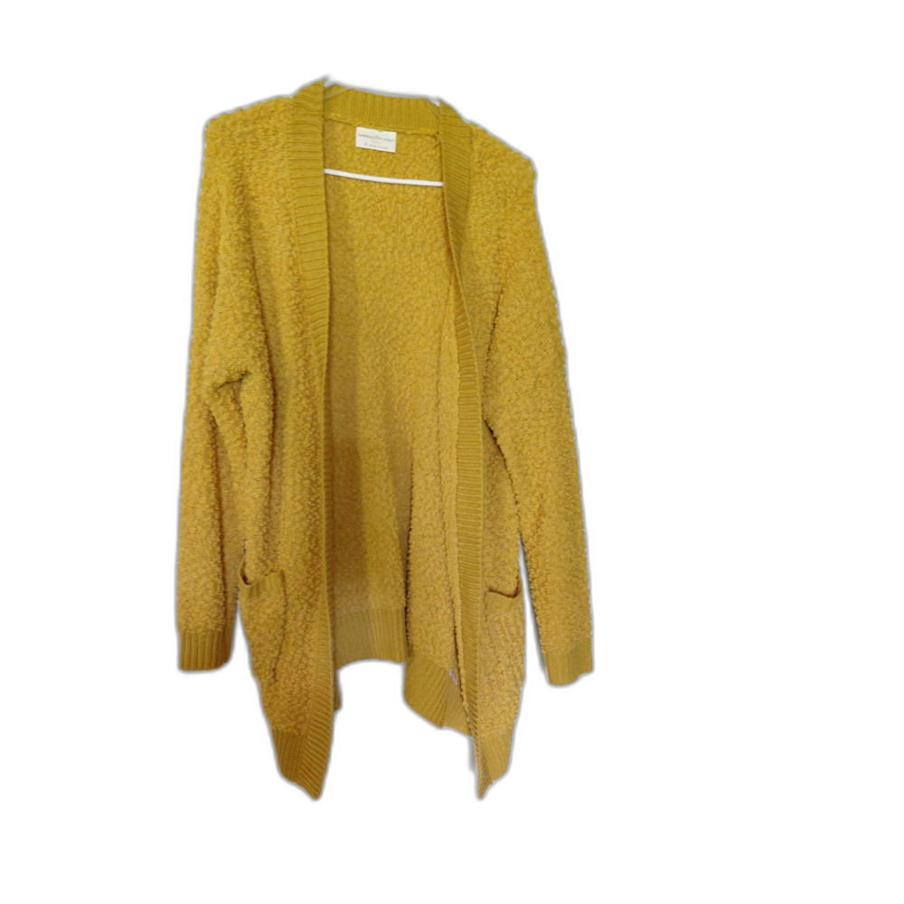 Bobbie Brooks mustard yellow open-front cardigan. S